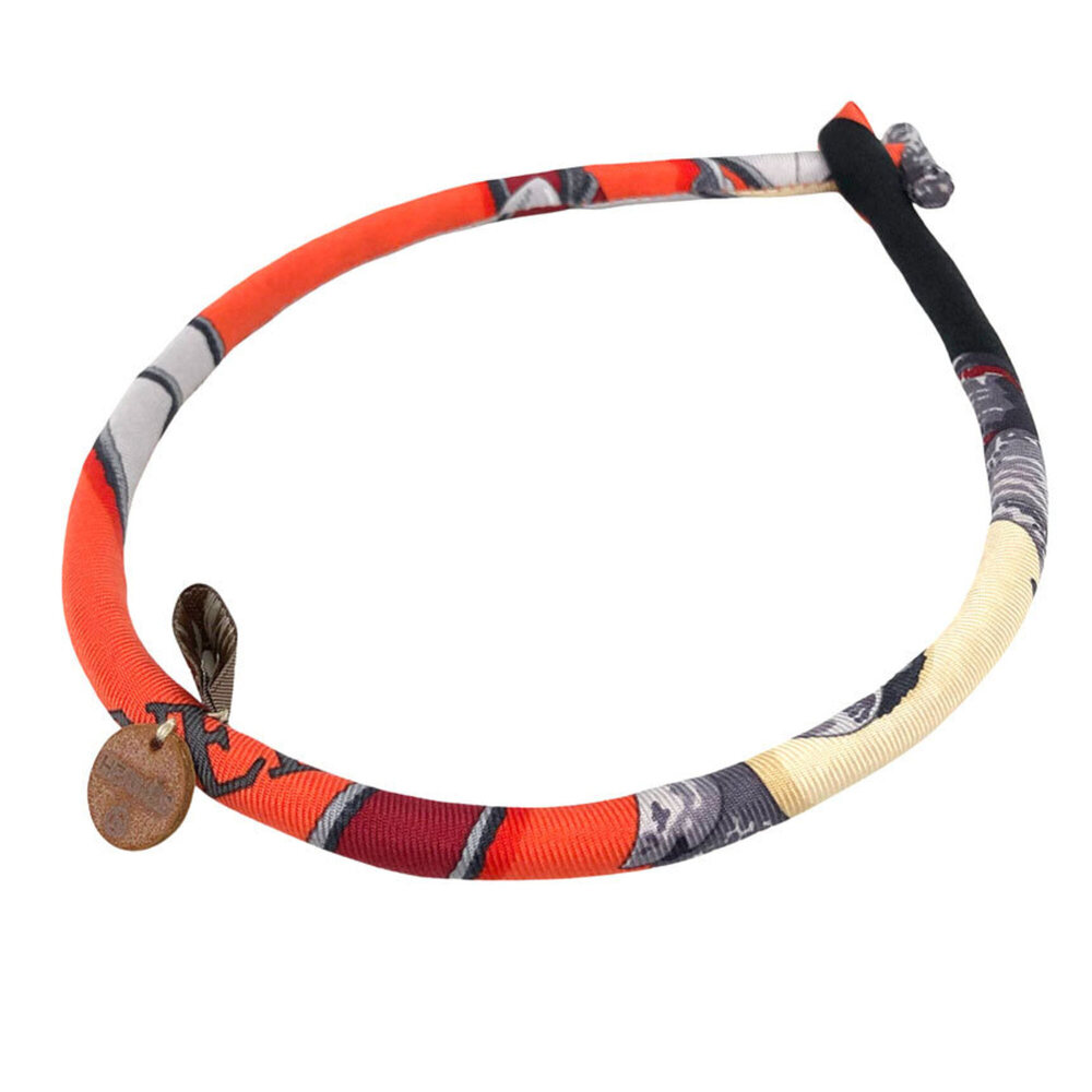 HERMES Orange Silk Necklace